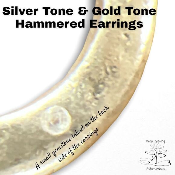 Bundle Sale 3 for $15 | Gold Tone Top and Silver Tone Hoop Earrings - Picture 5 of 8